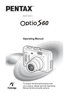 Pentax Optio S60 manual. Camera Instructions.